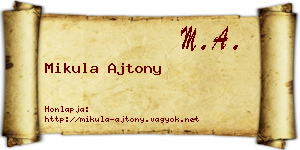 Mikula Ajtony névjegykártya